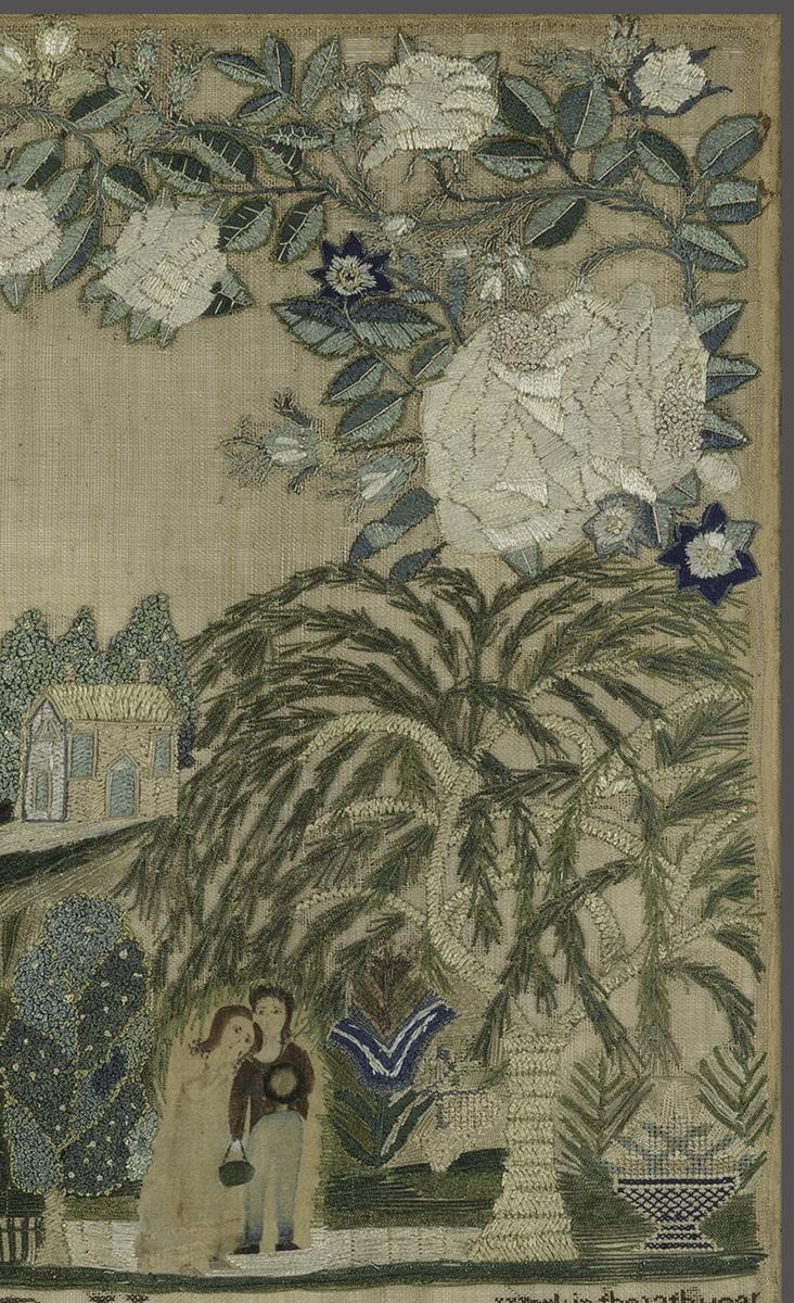 1990.0073 Needlework Picture, Detail 2