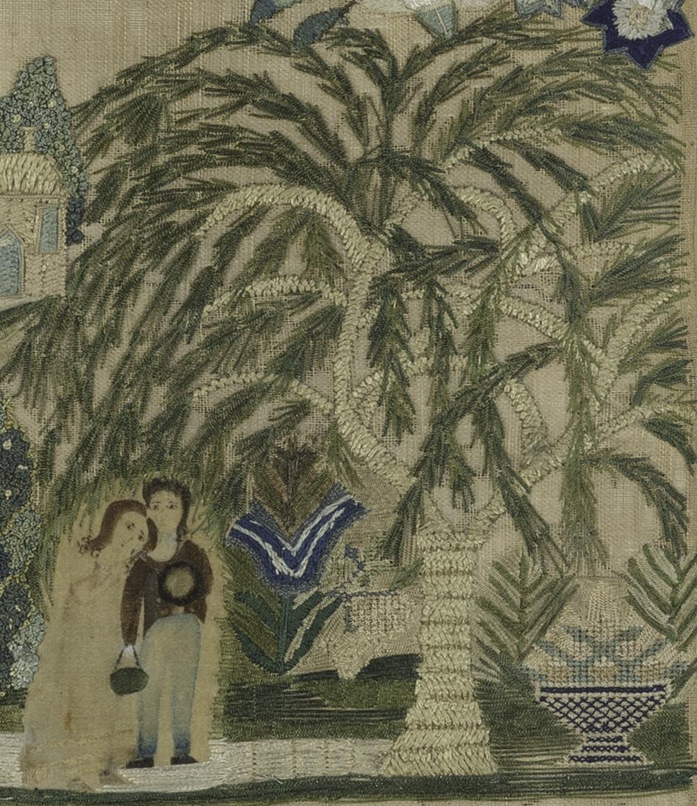 1990.0073 Needlework Picture, Detail 3