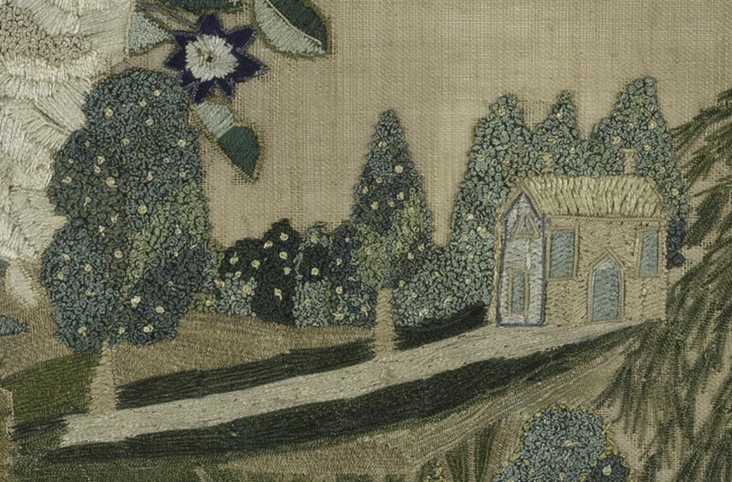 1990.0073 Needlework Picture, Detail 5