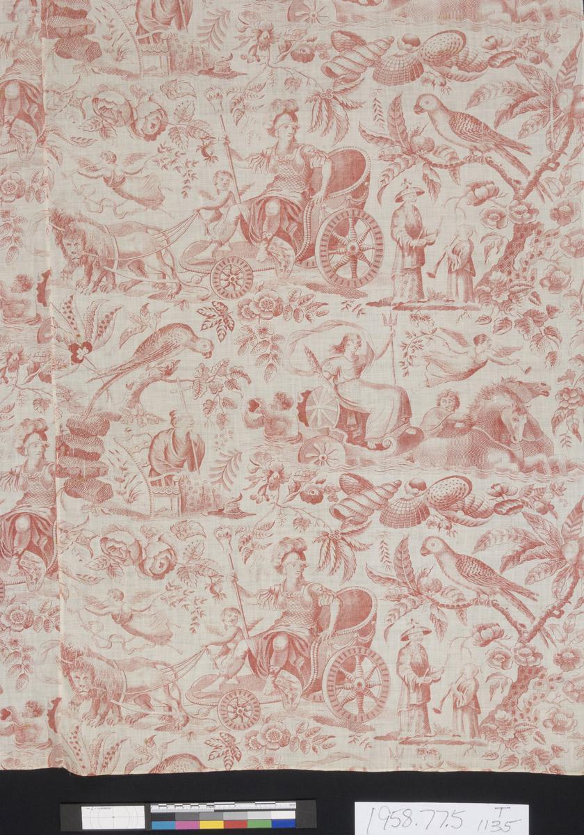 1958.0077.005 Textile, printed, detail 2