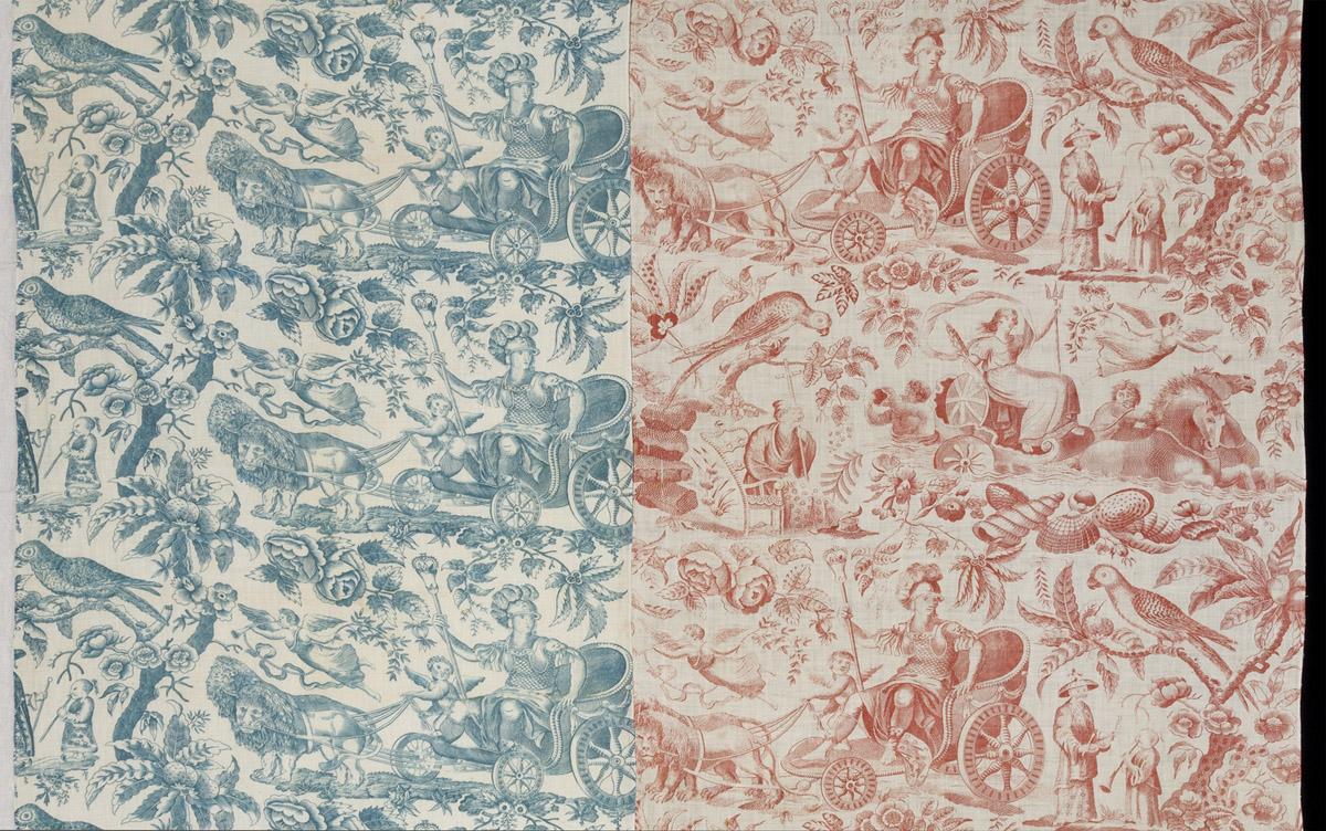 1959.0079.001 Textile, printed, 1958.0077.005 Textile, printed, detail 7