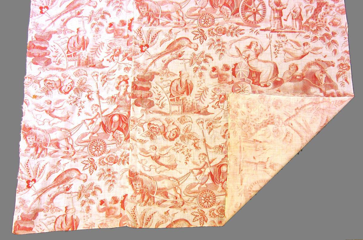 1958.0077.005 Textile, printed partial folded corner