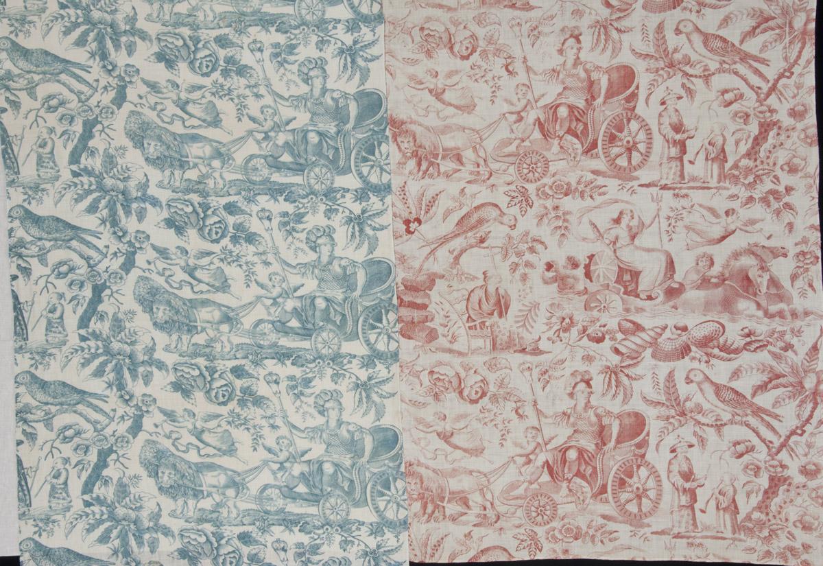 1959.0079.001 Textile, printed, 1958.0077.005 Textile, printed, detail 5