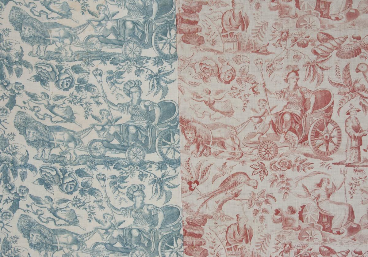 1959.0079.001 Textile, printed, 1958.0077.005 Textile, printed, detail 6