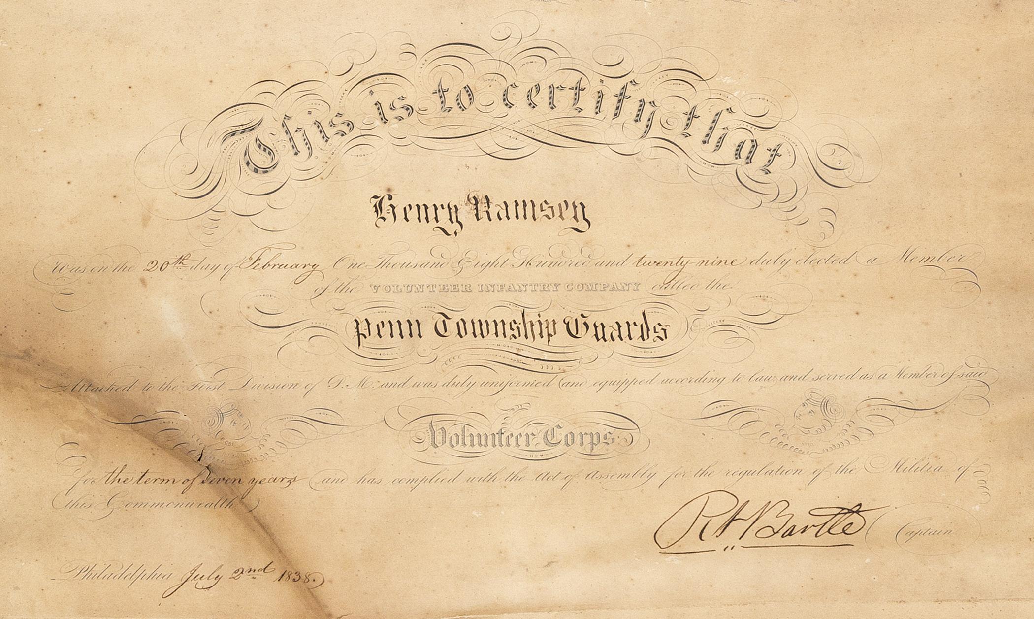 1990.0088 A Certificate, detail 1