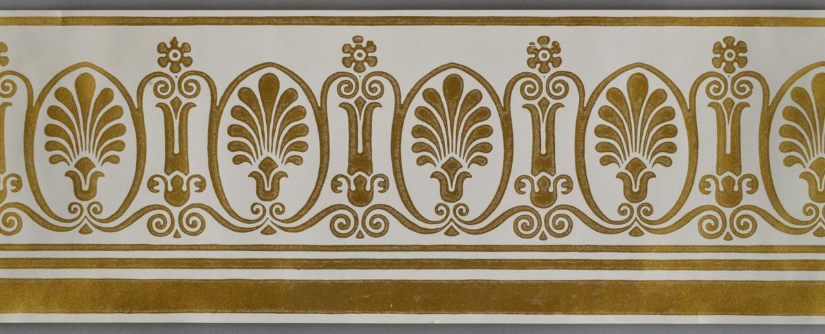 1990.0507.002 Wall covering, wallpaper border fragments (detail)