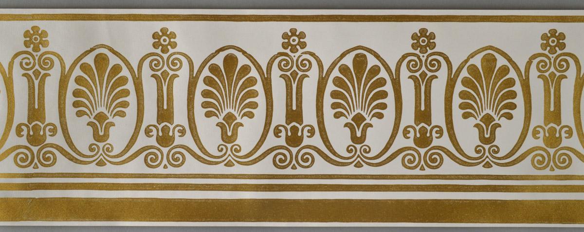 1990.0507.003 Wall covering, wallpaper border fragment (detail)