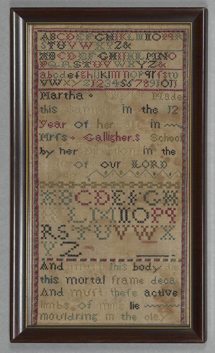 1991.0004 A,B Sampler and Frame