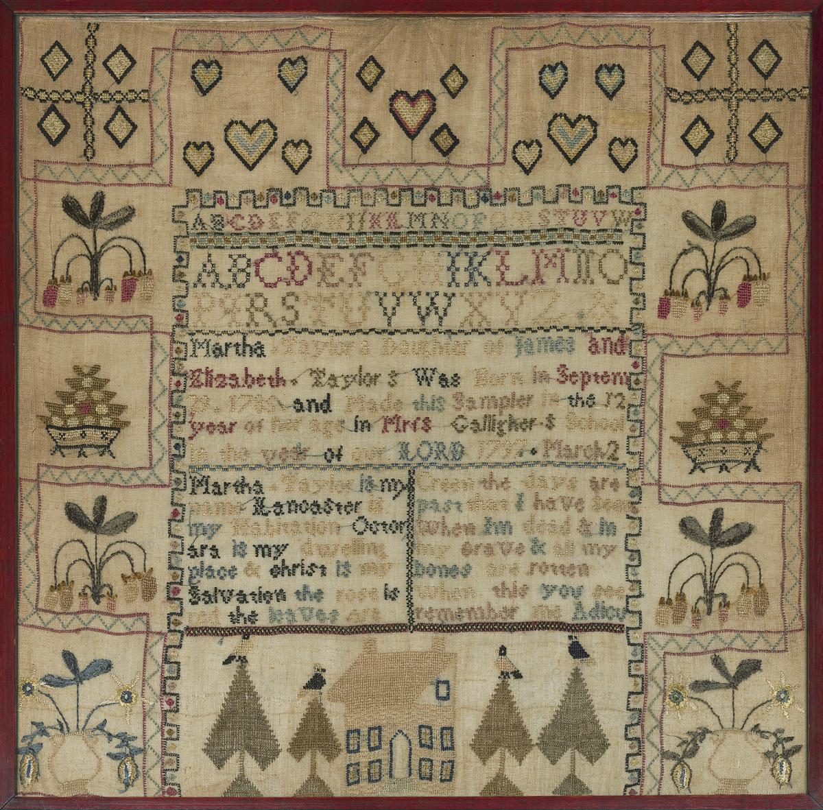 1991.0005 A,B Sampler and Frame