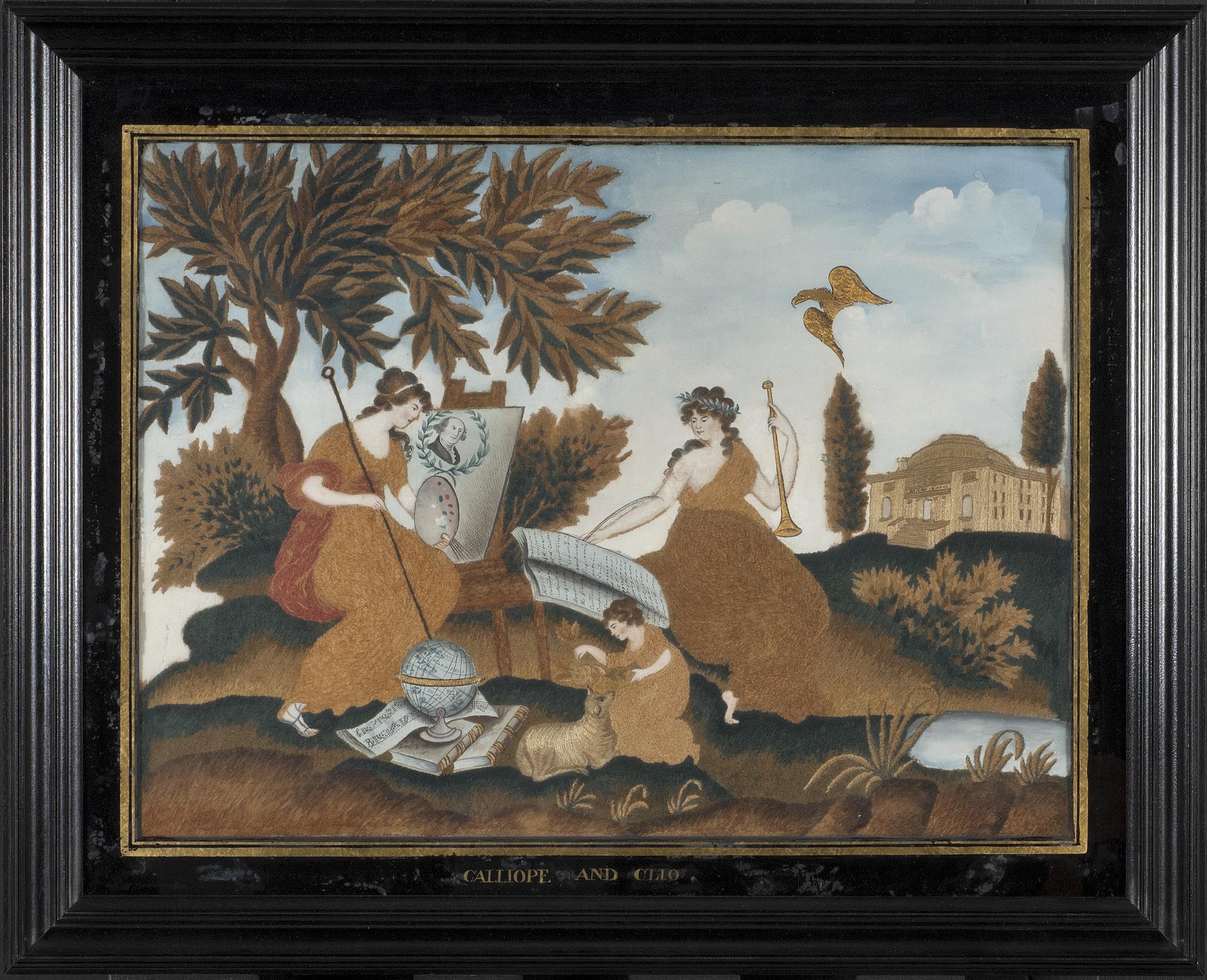 1991.0046 A Needlework picture, B Frame, view 2