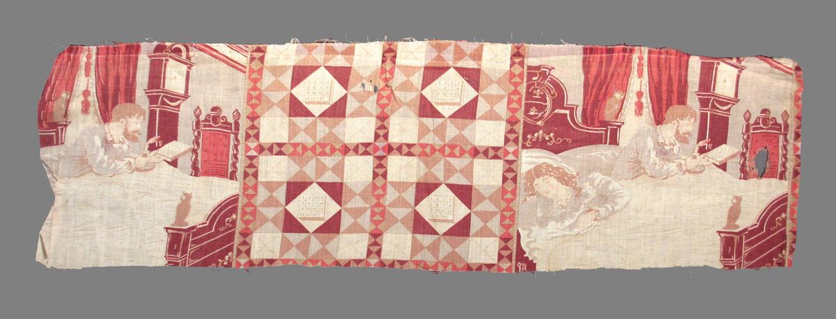 1958.0089.001 A textile, printed obverse