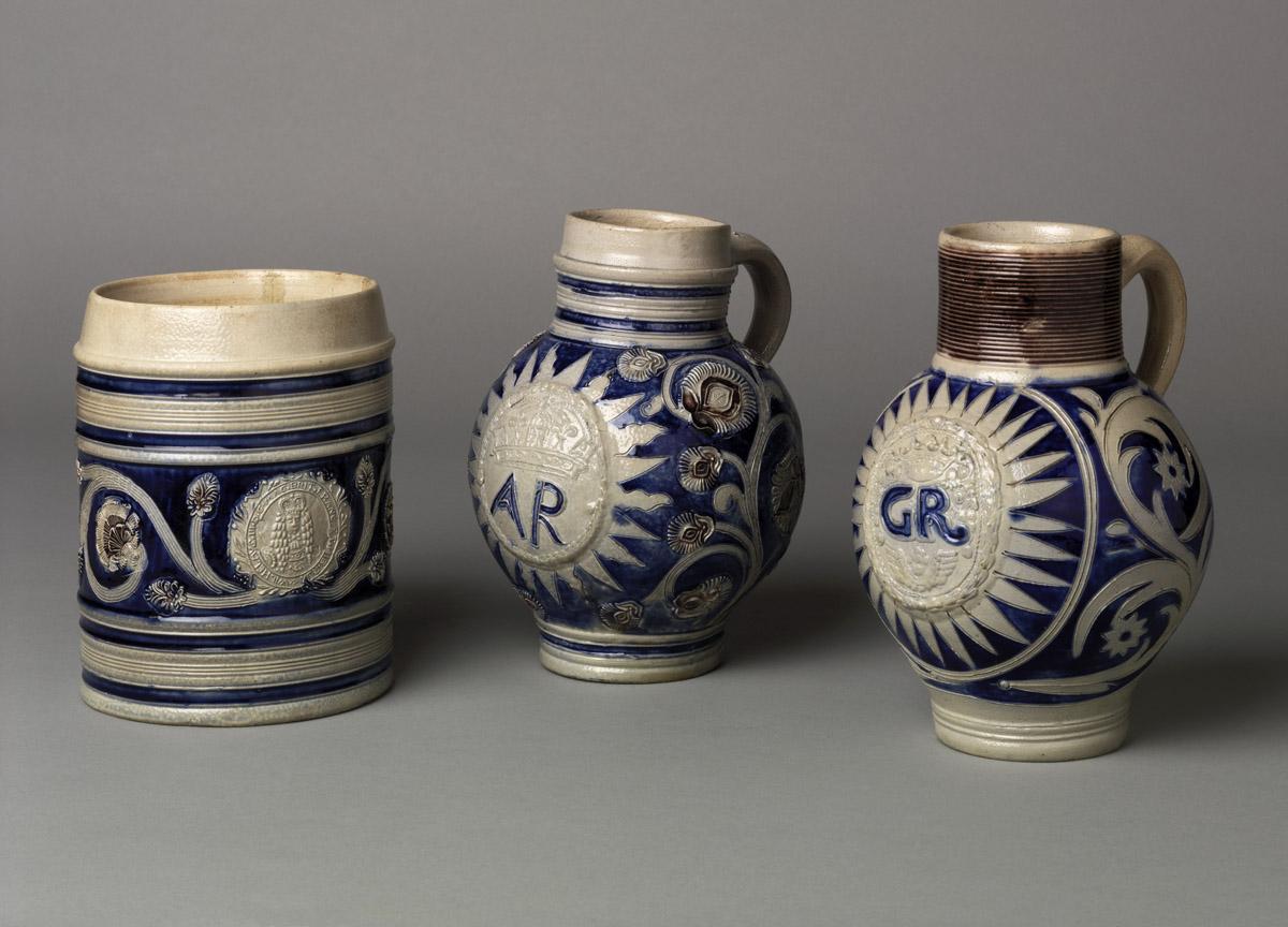 1993.0121, 1977.0046, 1992.0124 Stoneware Mug and Jugs