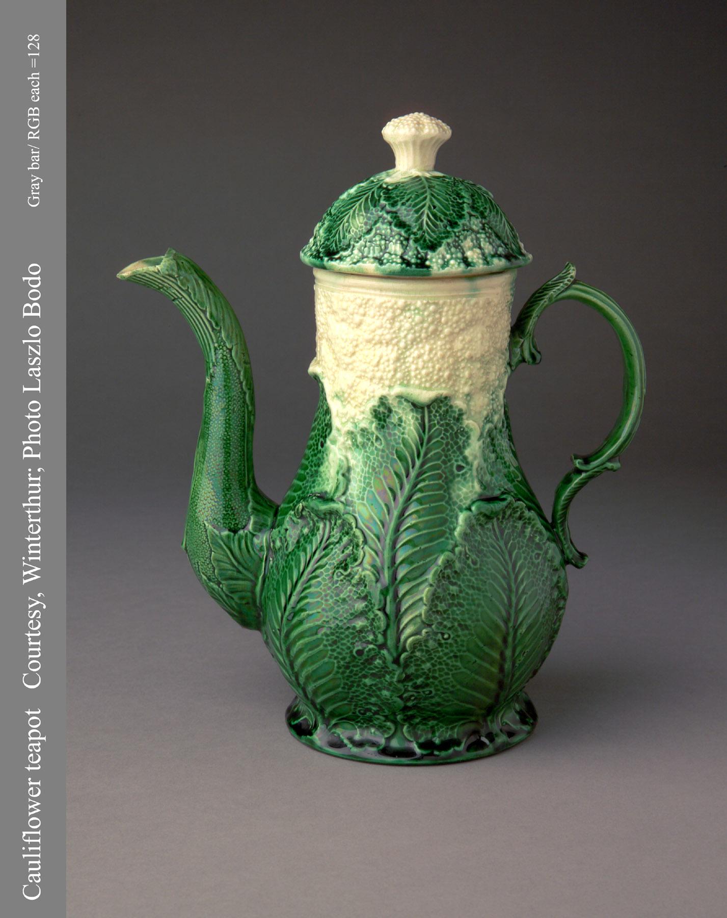 1993.0072 A, B Creamware coffeepot