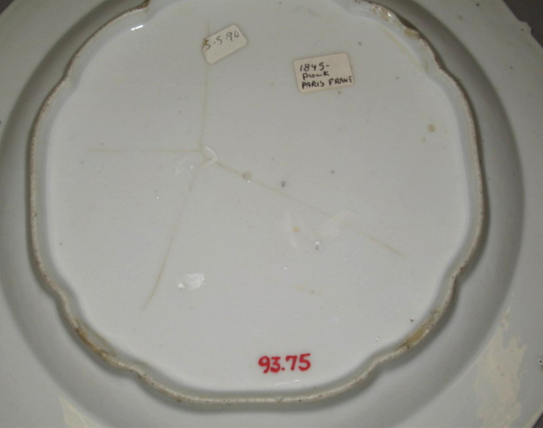 1993.0075 Honoré porcelain plate (underside)