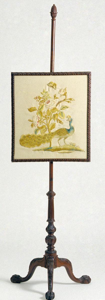 1993.0081 Fire Screen, Pole Screen, view 2