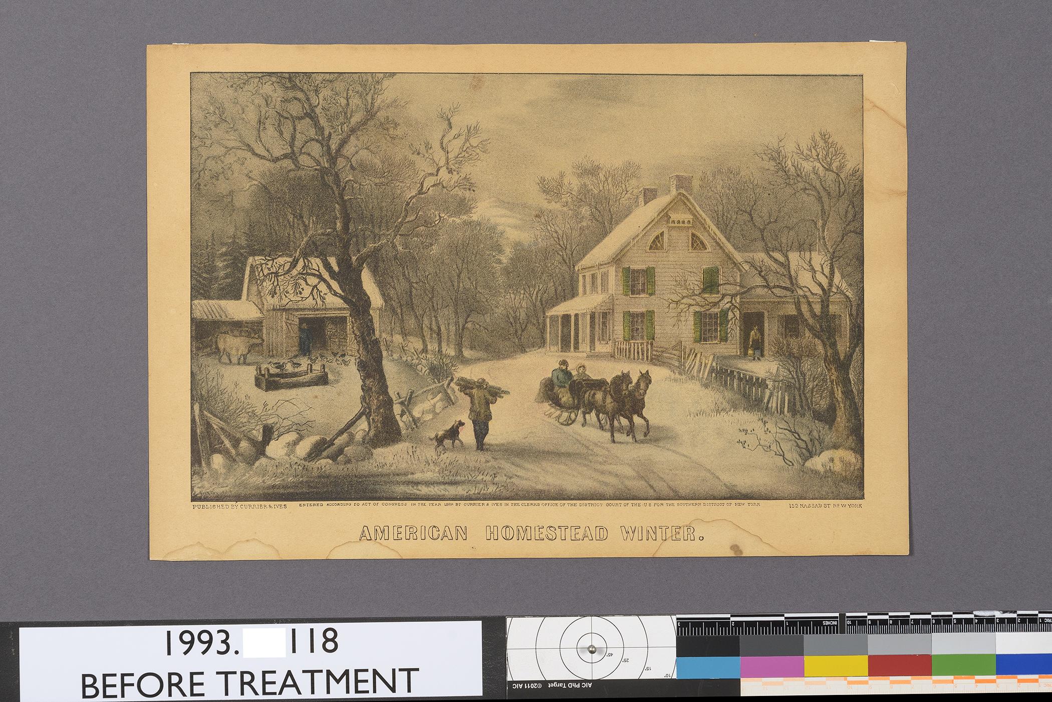 1993.0118 Print, view 1, before conservation treatment