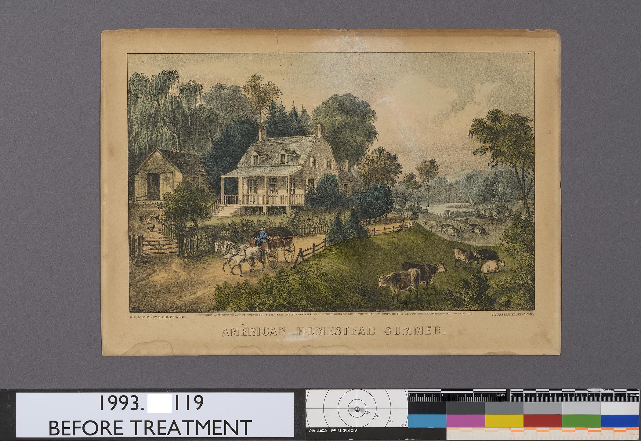 1993.0119 Print, view 1, before conservation treatment