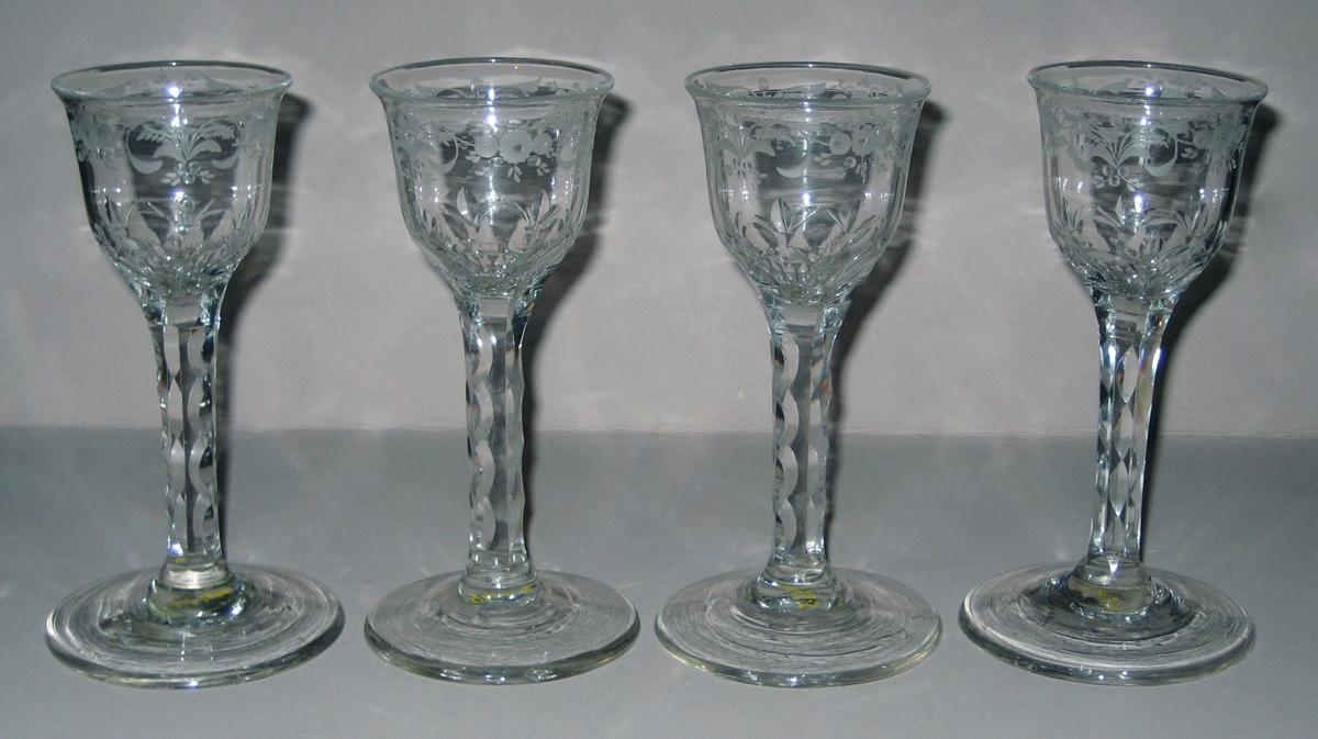 1994.0001.001-.004 Wine or firing glass