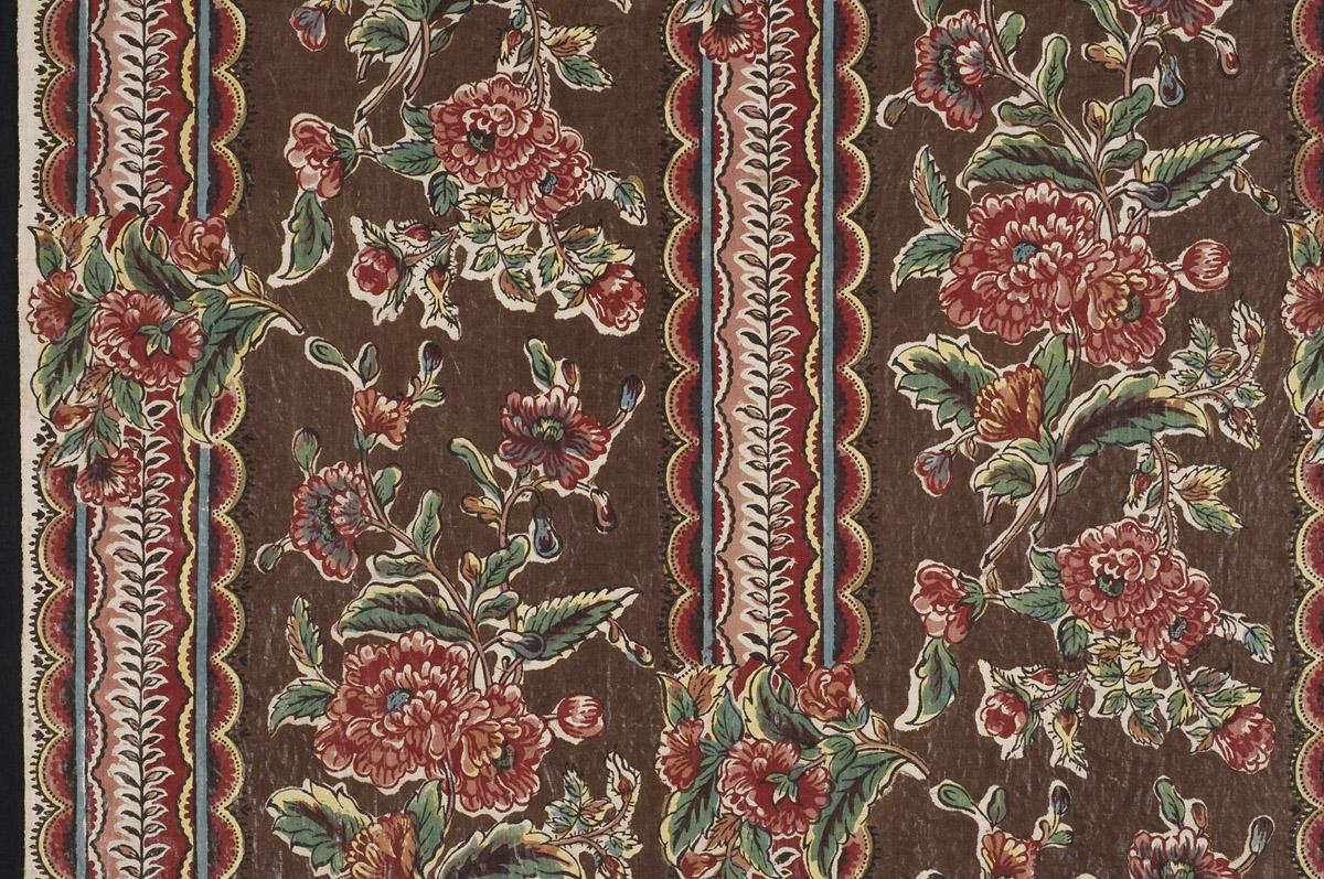 1958.0111.001 Textile, printed, detail 1