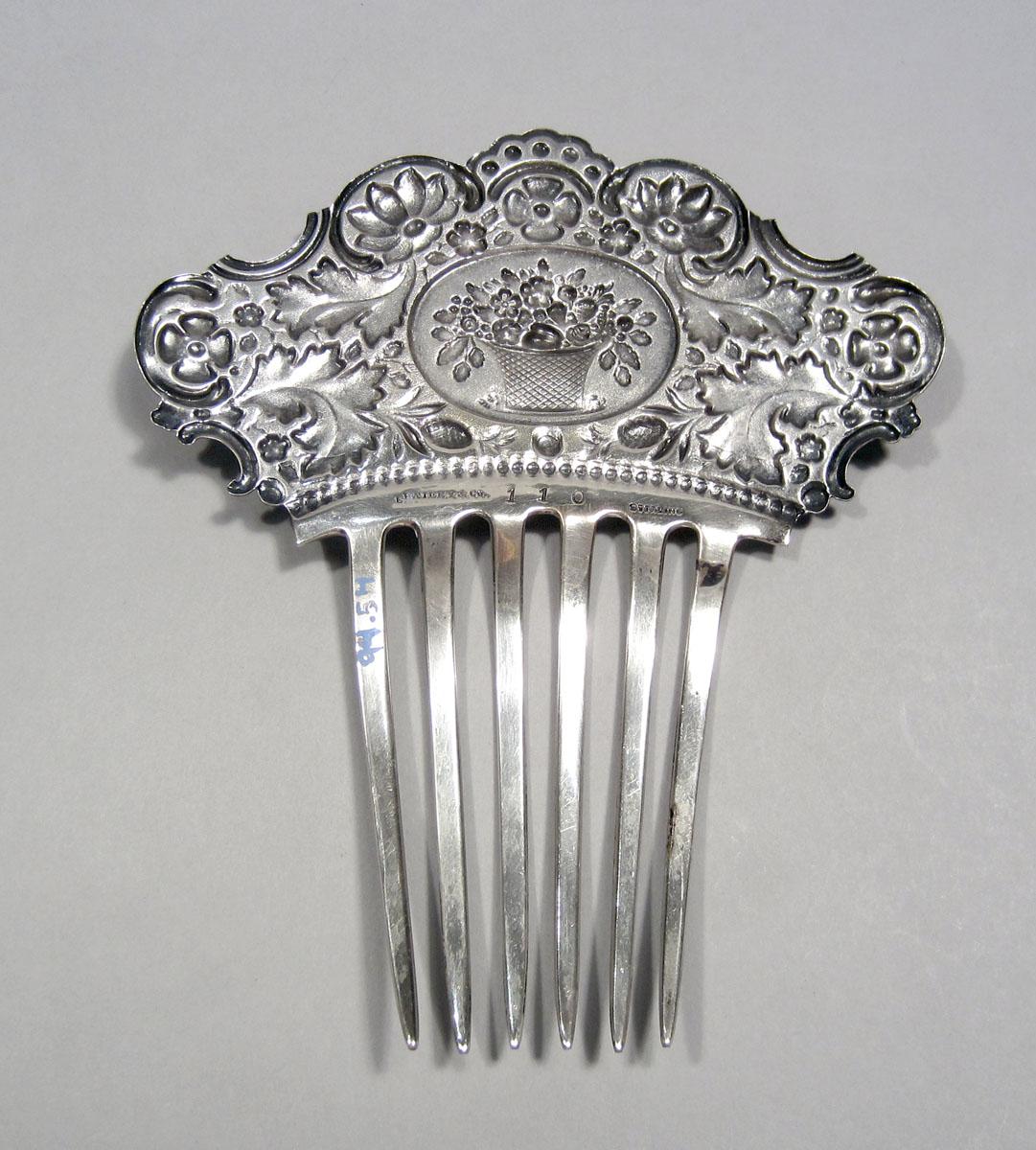 1994.0054 Silver Hair Comb underside