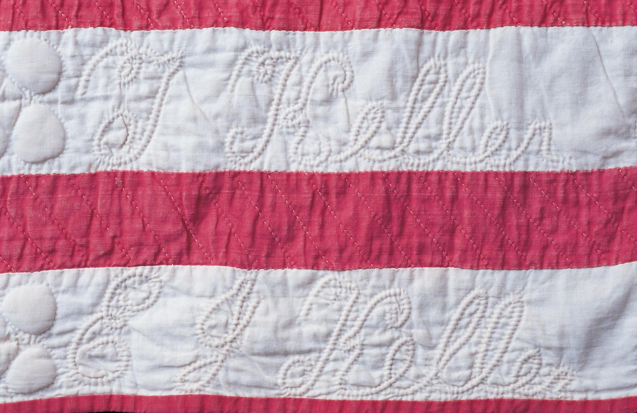 1994.0083 Pieced Quilt (Detail 2, names)