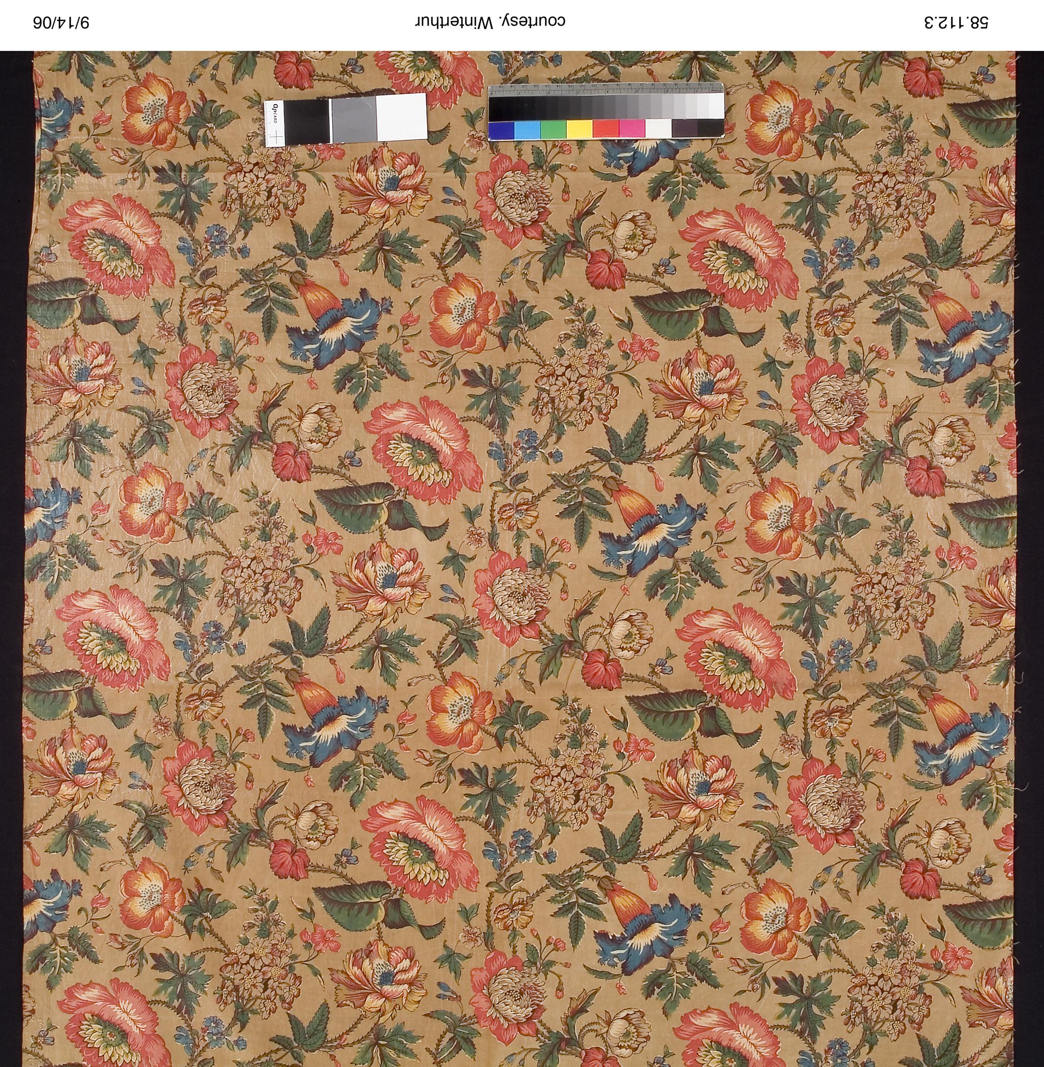 1958.0112.003.001 Textile, printed, detail 1