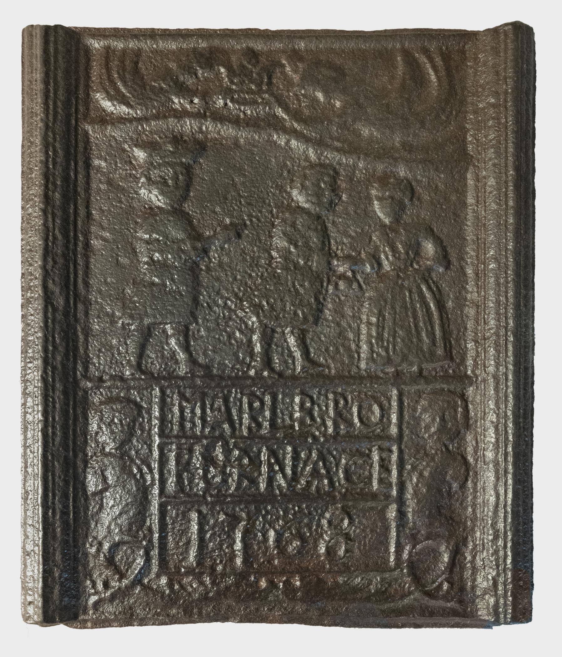 1994.0111 A Stove plate, view 1, after conservation treatment