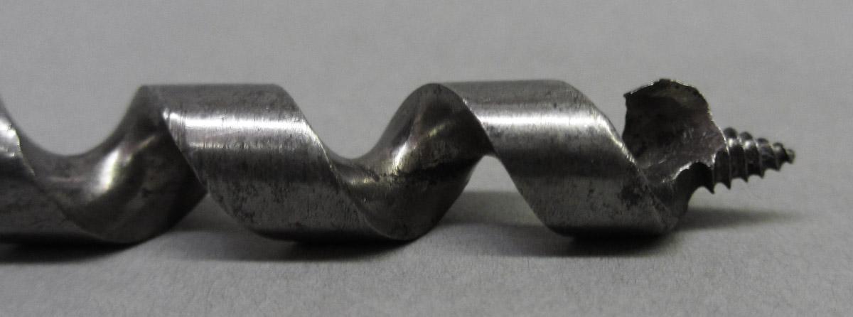 1995.0006.180 Single twist auger bit, tip detail