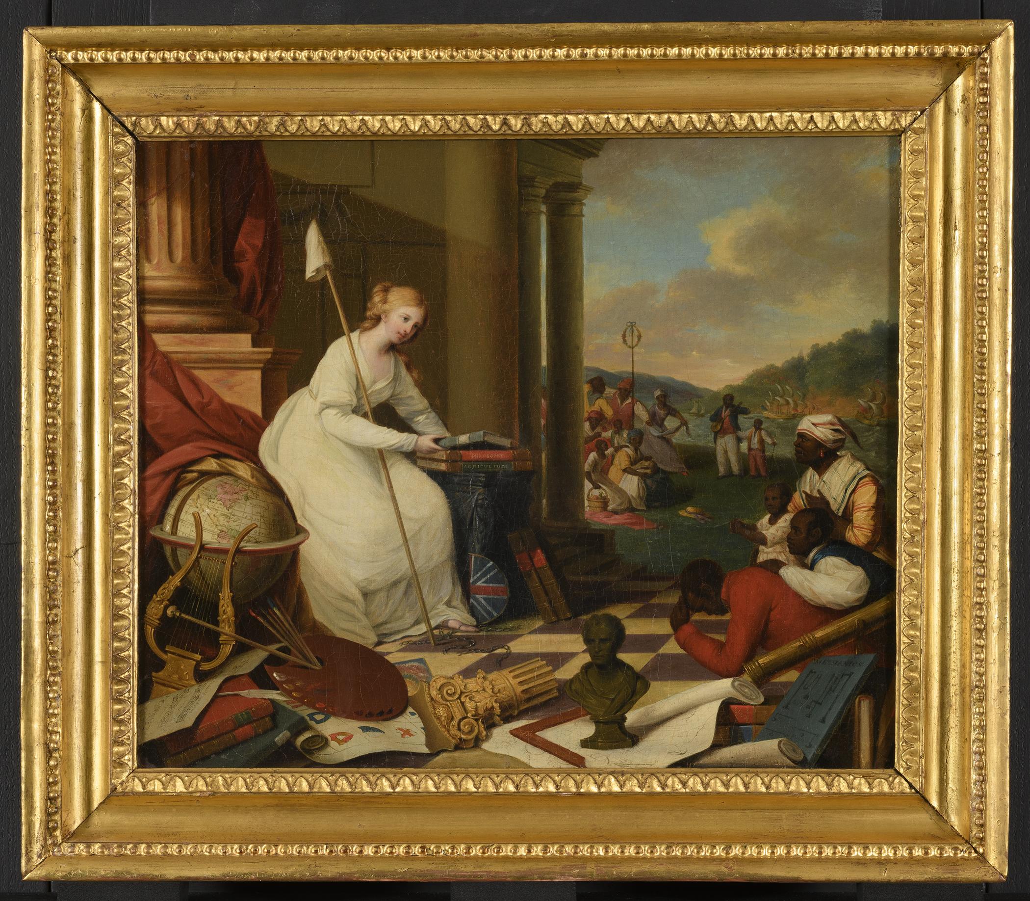 1958.0120.002 A, B Painting, and Frame, overall