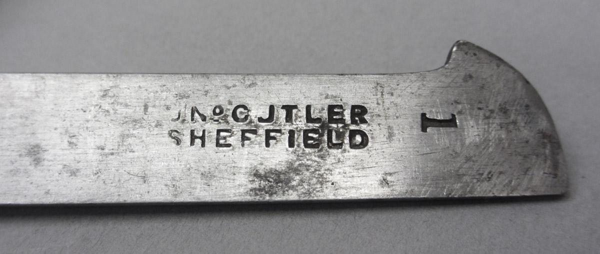 1995.0006.352 Plow plane iron, mark detail