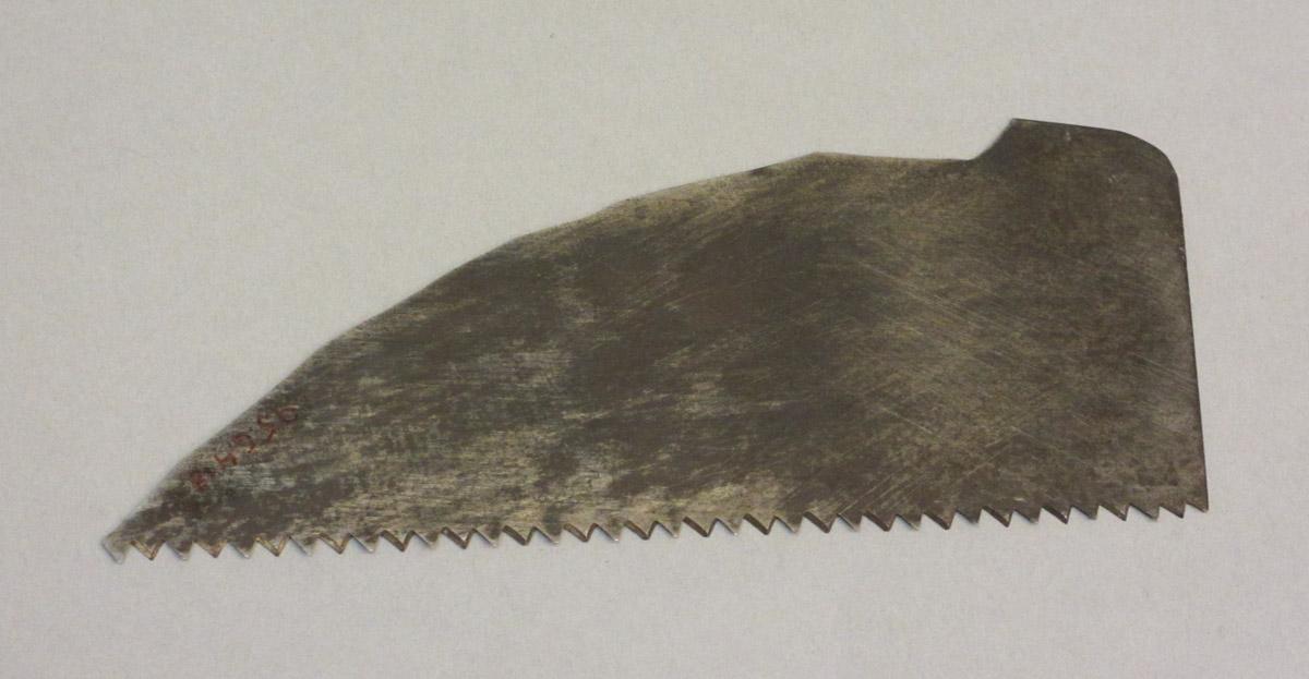 1995.0006.418 Saw blade fragment, Left