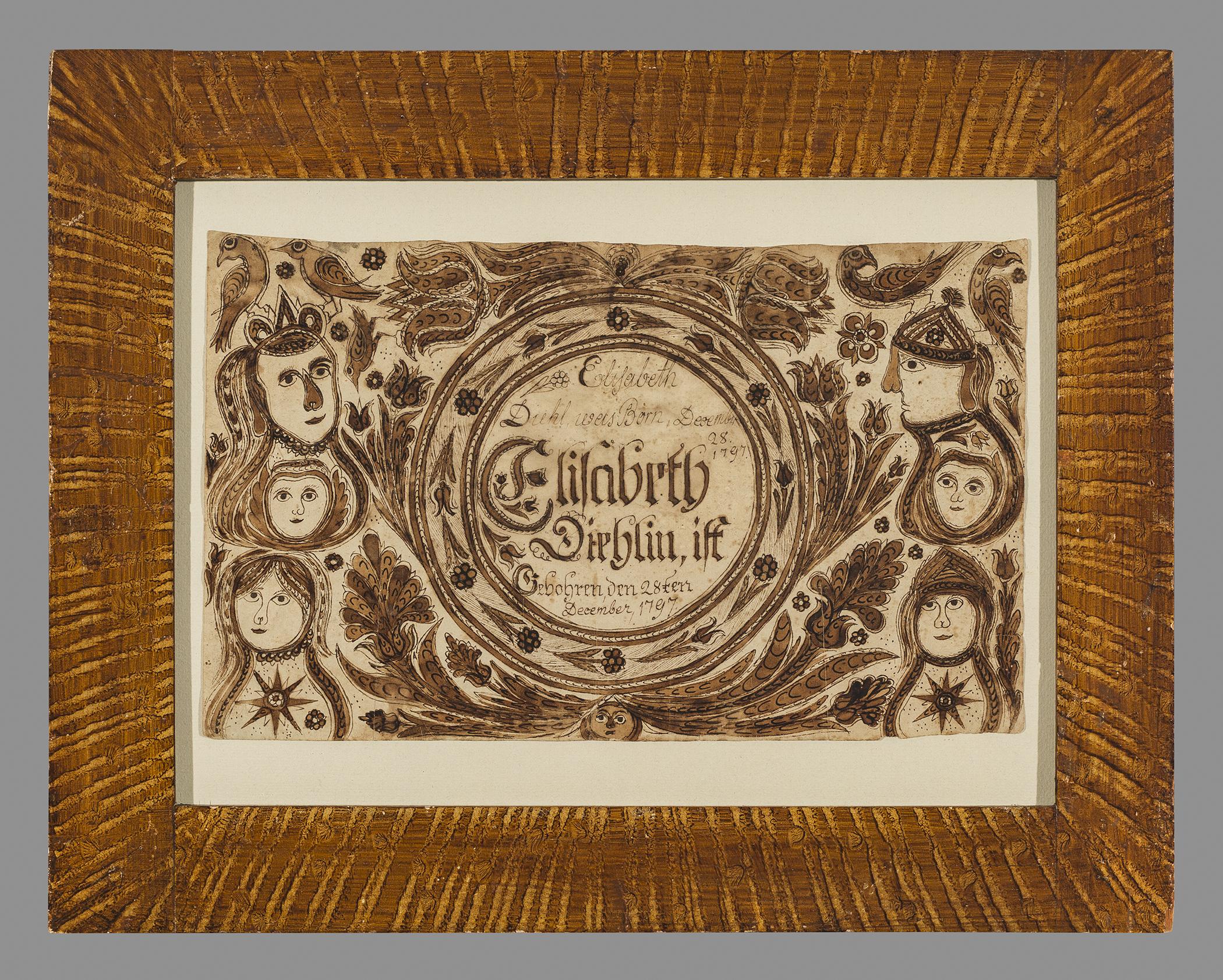1958.0120.014 A Fraktur, B Frame, view 1