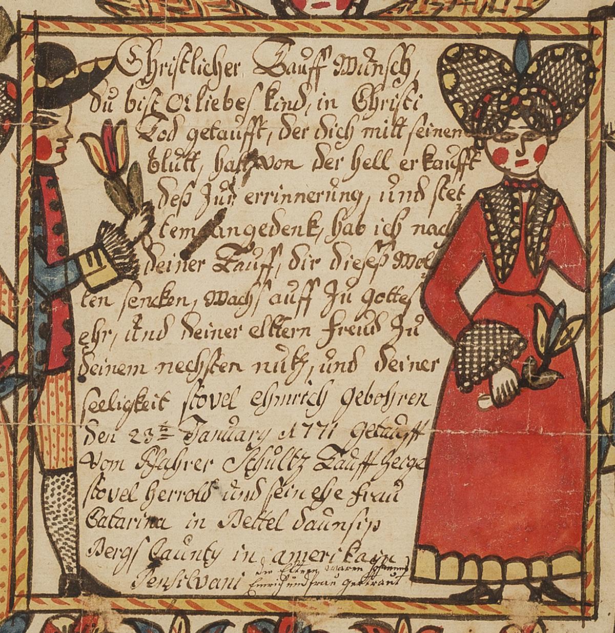 1958.0120.015 A Fraktur, detail 1