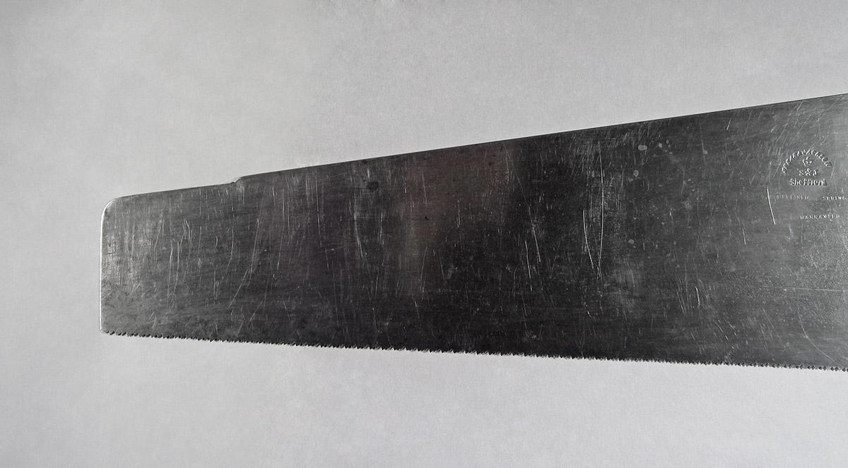 1995.0006.444, Hand saw, blade detail