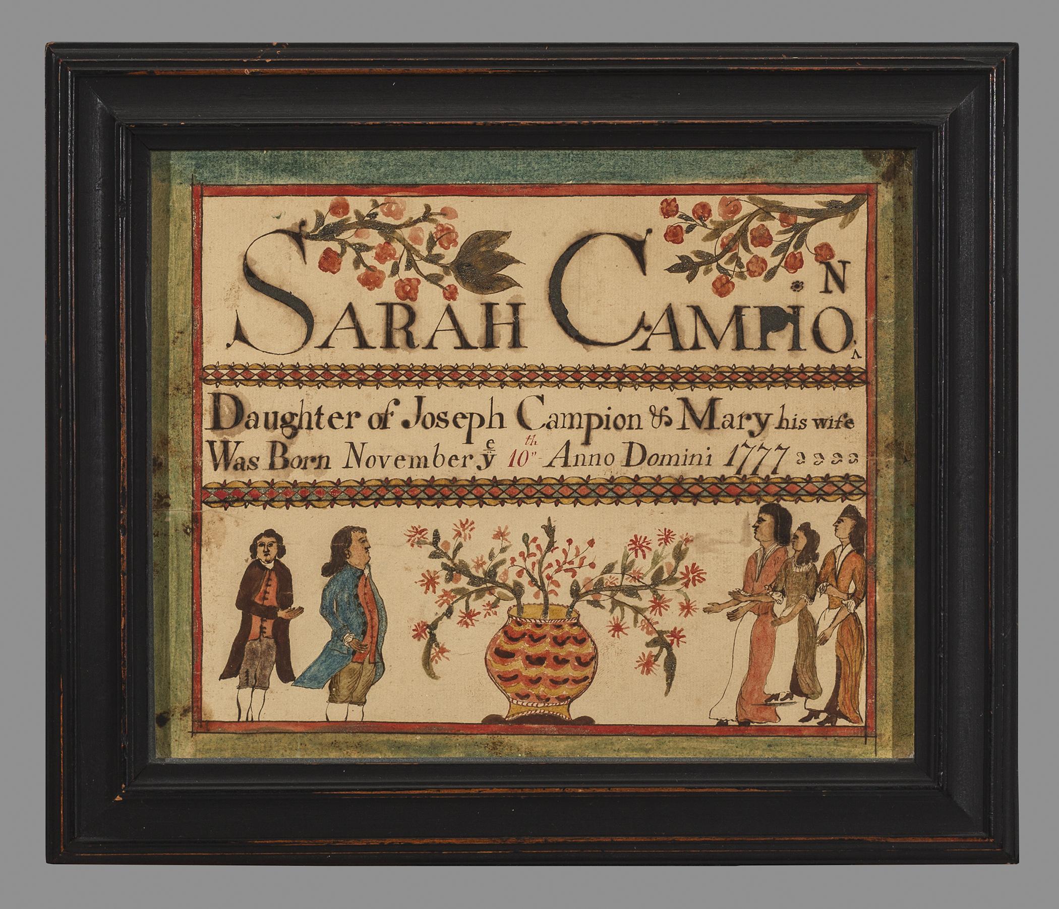 1958.0120.016 A Fraktur, B Frame, view 1