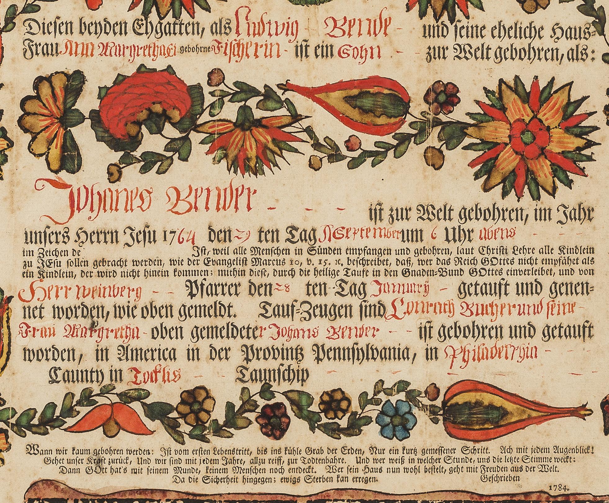 1958.0120.017 A Fraktur, detail 1