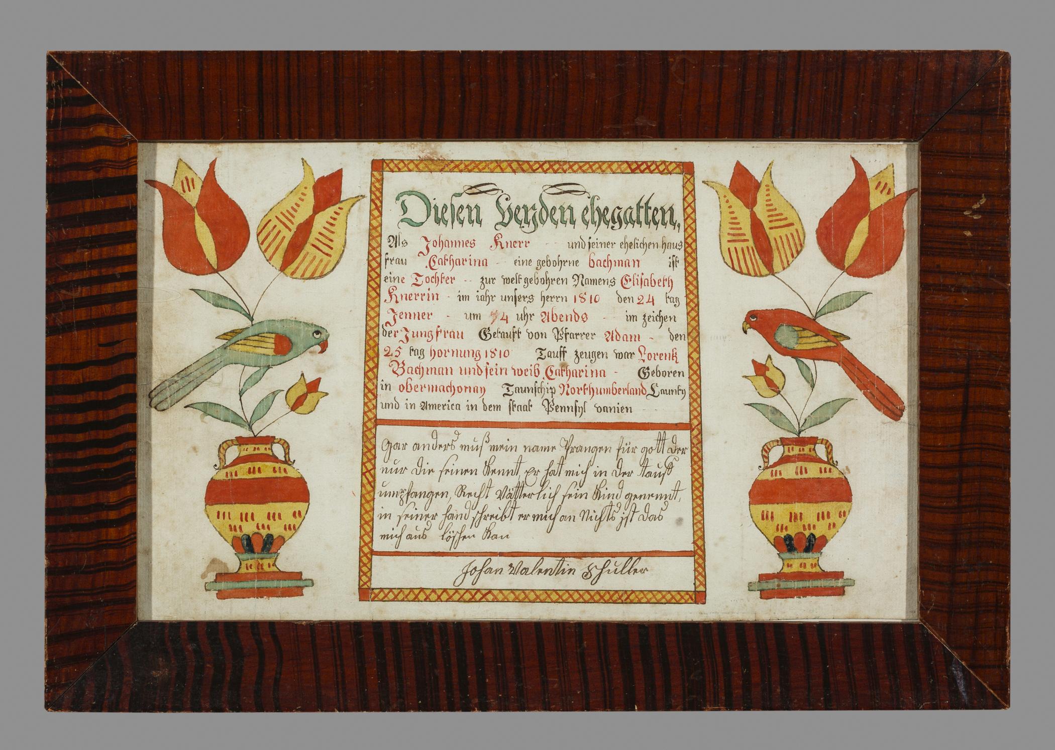 1958.0120.018 A Fraktur, B Frame, view 1
