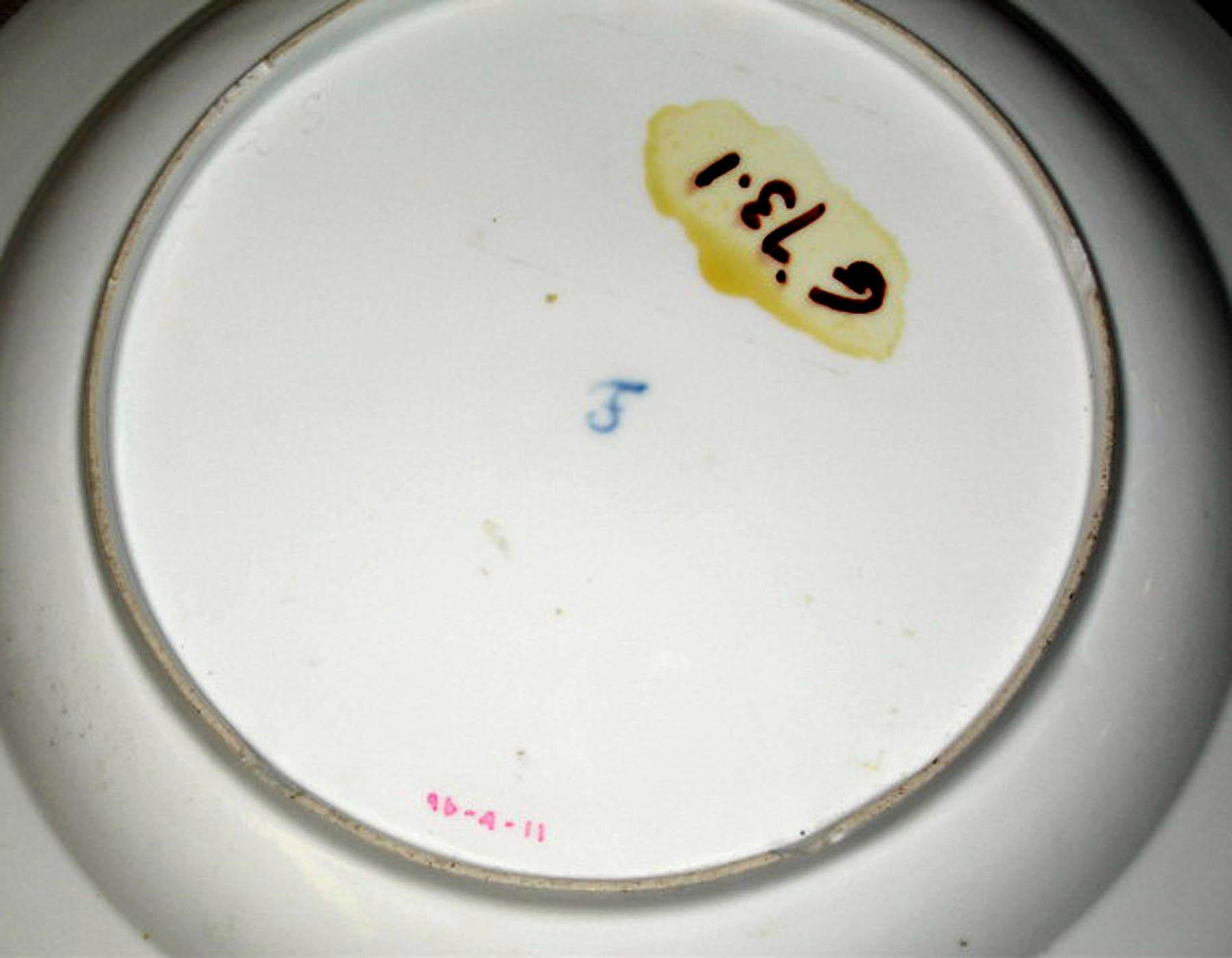 1996.0004.011 Furstenberg porcelain soup plate (underside)