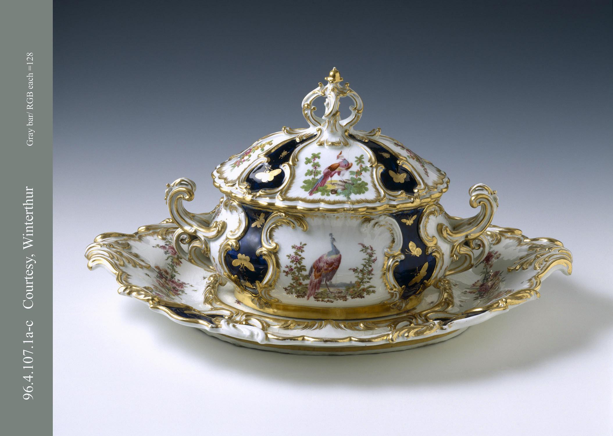 1996.0004.107.001 A-C Tureen, Cover, Stand