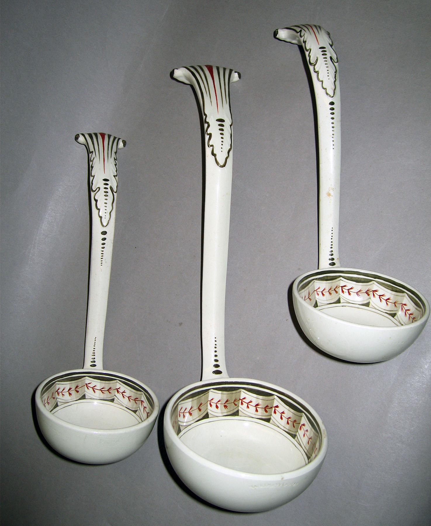 1996.0004.112.001,.002.,.003 Wedgwood ladles