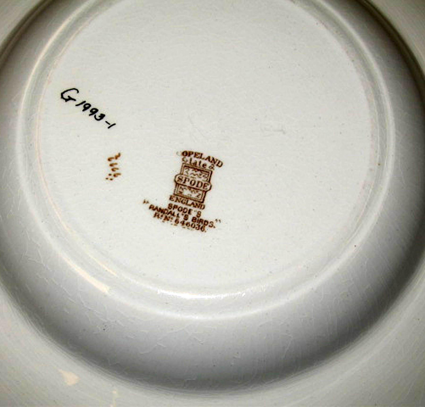 1996.0004.117.001 Copeland earthenware soup plate (underside)