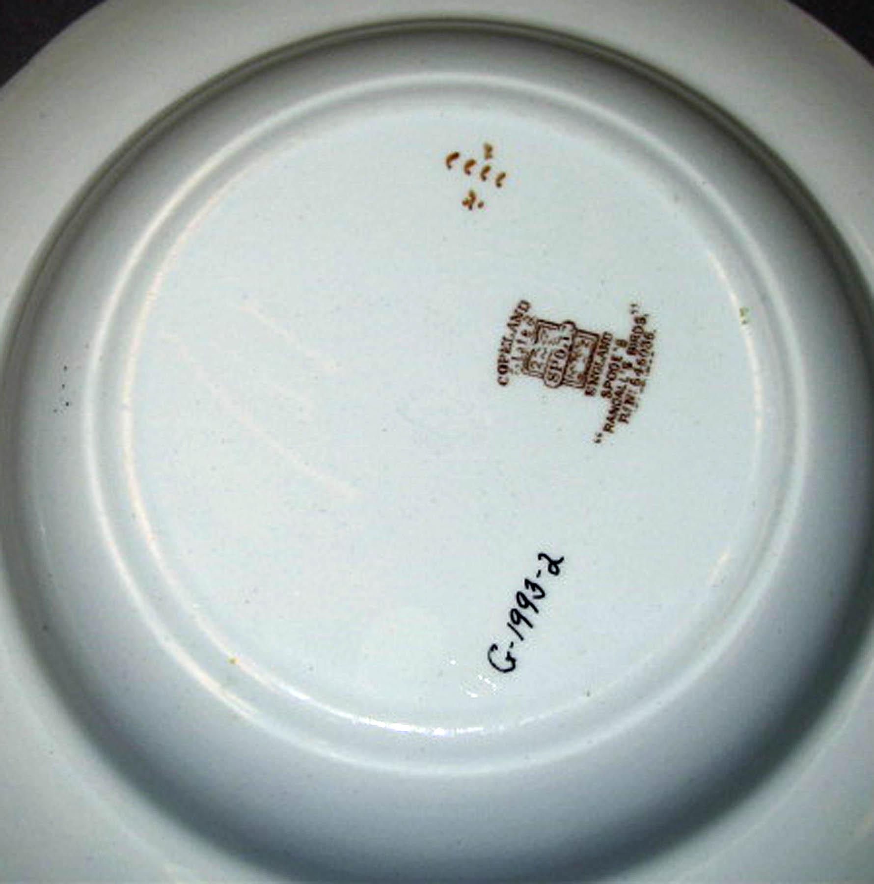 1996.0004.117.002 Copeland earthenware soup plate (underside)