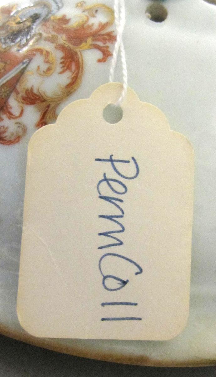 1996.0004.128.001 A,B Porcelain tureen tag reverse