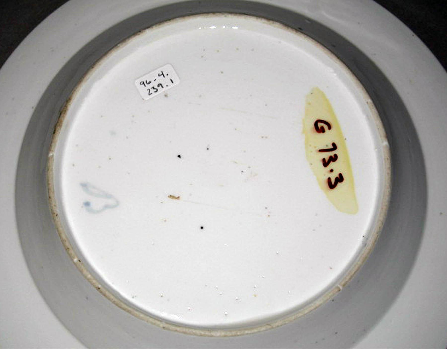 1996.0004.239.001 French porcelain soup plate (underside)