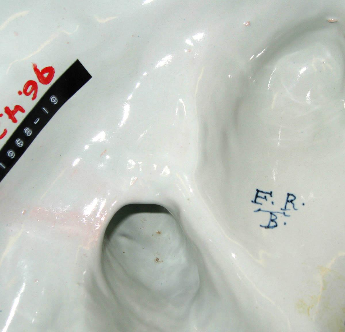 1996.0004.247 A, B Tin-glazed earthenware tureen (underside)