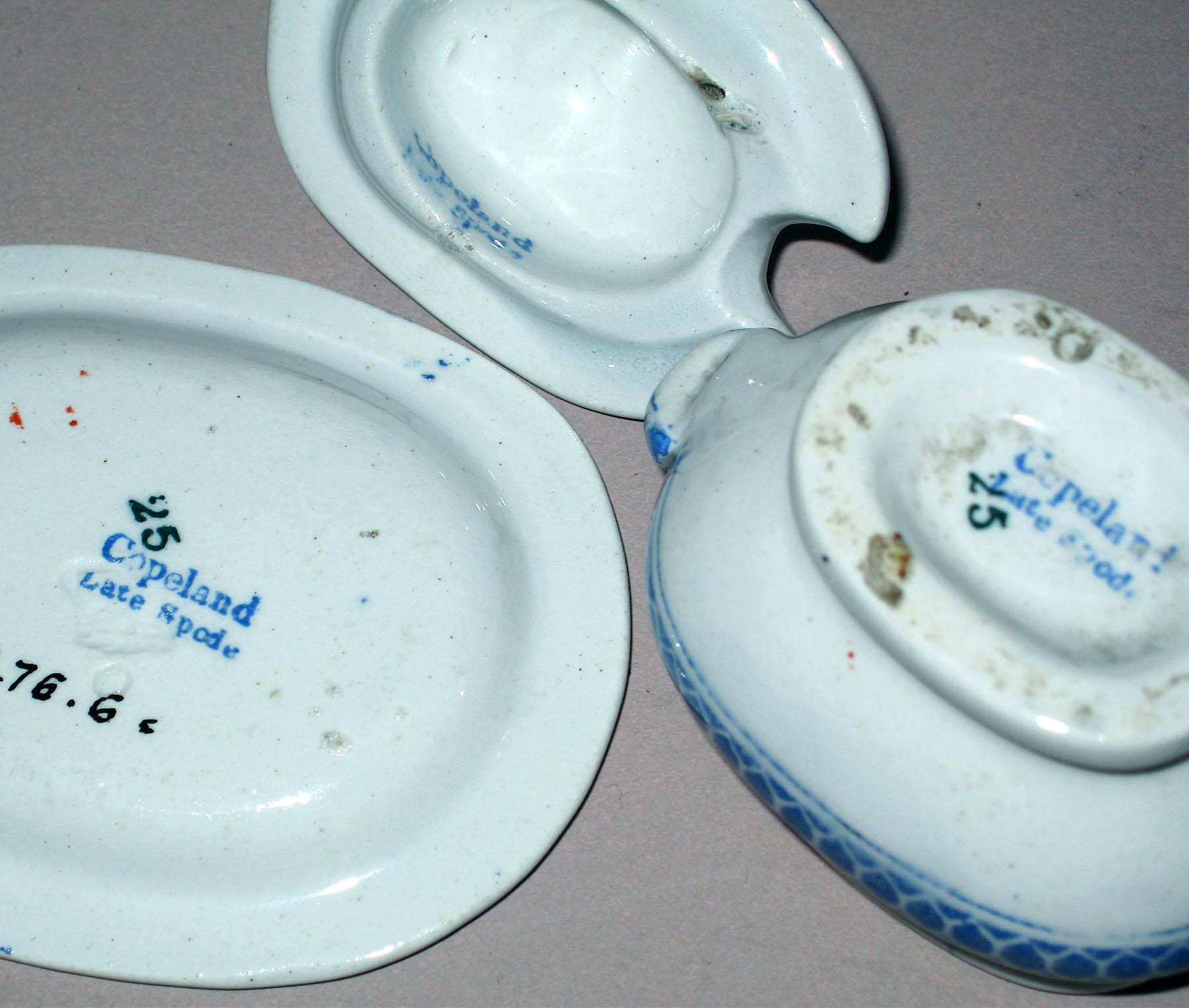 1996.0004.276.006 A- C Copeland miniature tureen and stand (marks)
