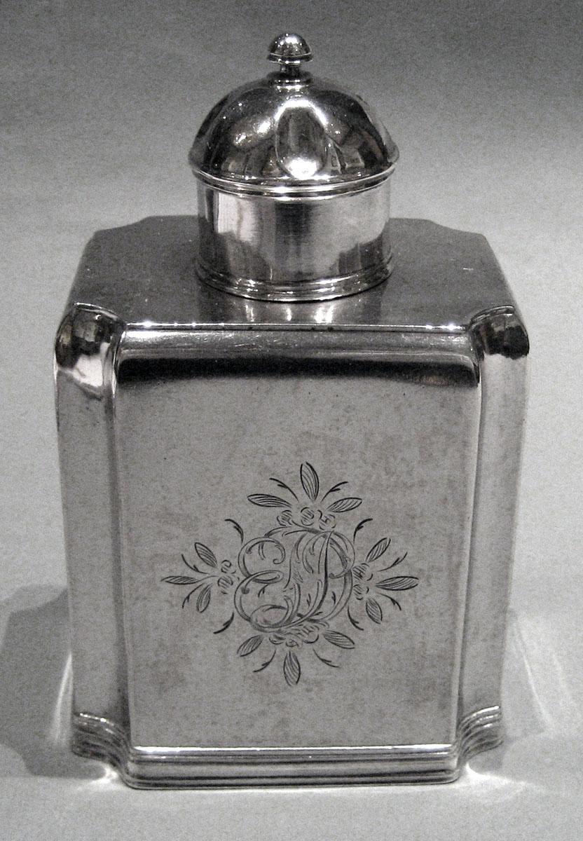 1996.0010 A, B Silver Tea Canister side 2