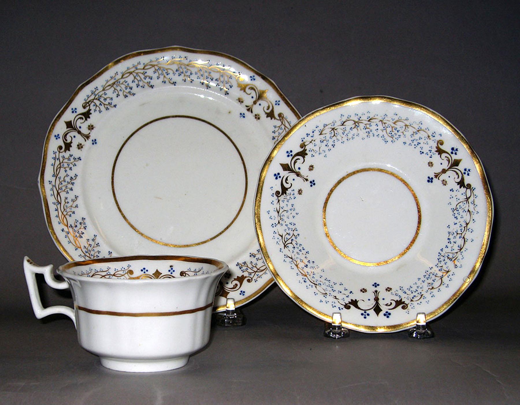 1996.0022 A-C Bone-china teacup, saucer, and plate
