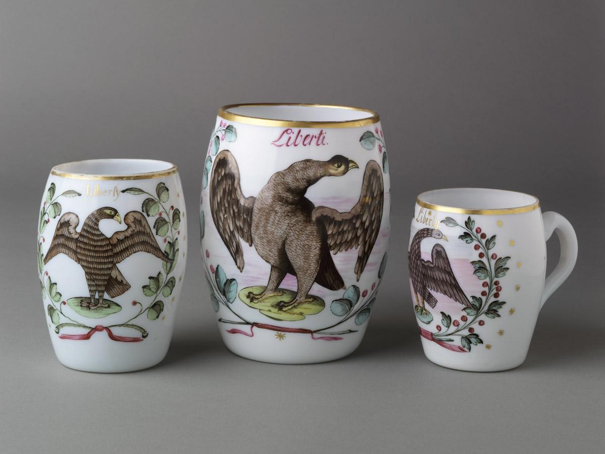 1996.0027.001, .002, .003 (3) glass mugs