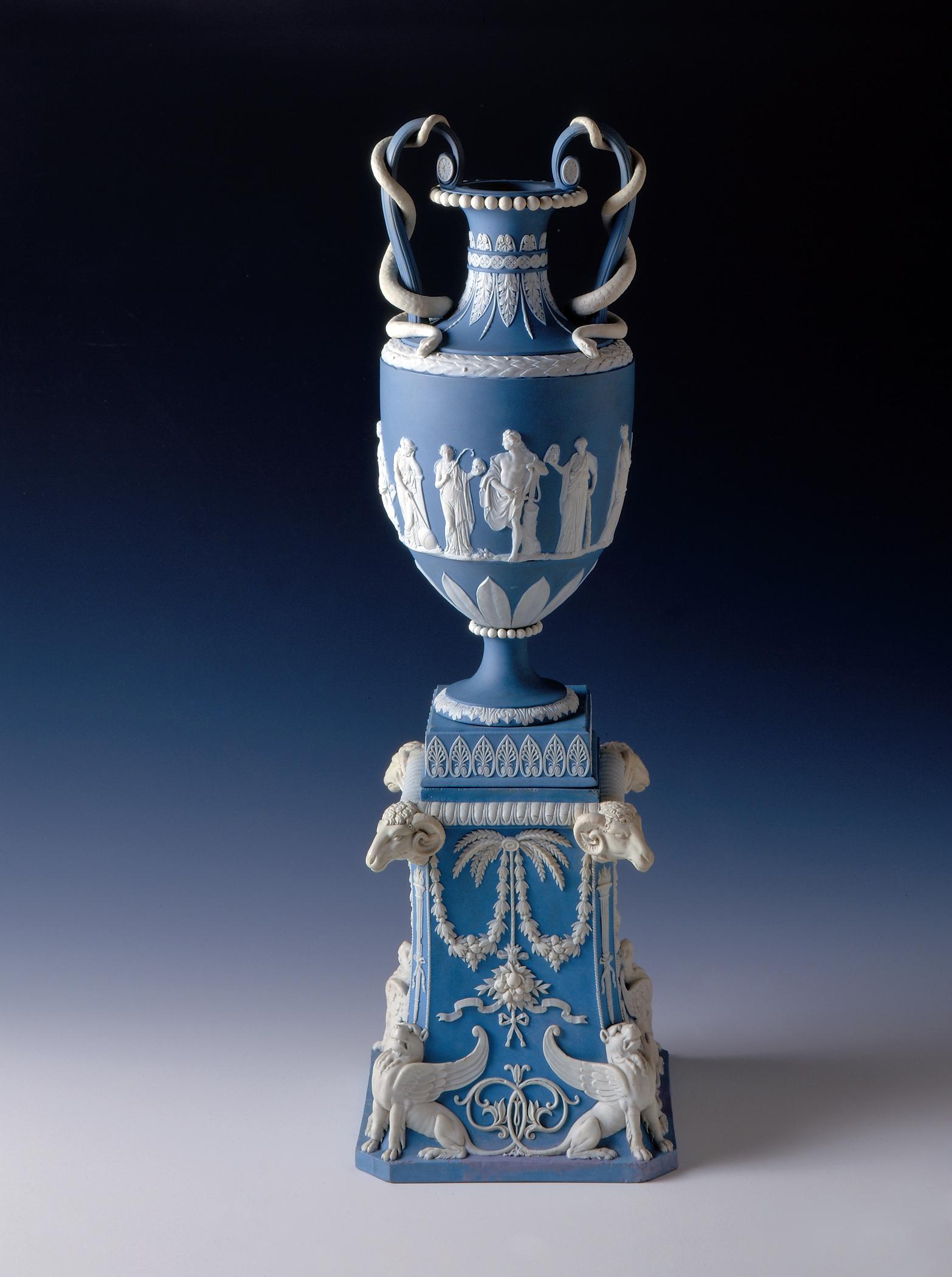 1997.0014; 1997.0013.001 A, B Vase and Pedestal